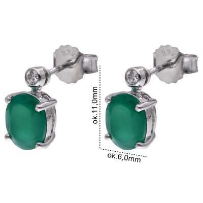 Kolczyki Ag 925 Agat i diament CVD-3338-E-AG