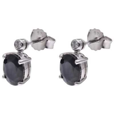 Kolczyki Ag 925 Szafir i diament CVD-3338-E-BS