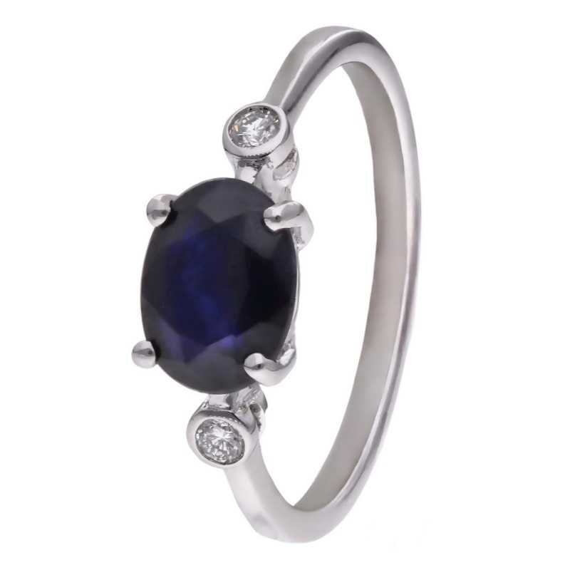 Pierścionek Ag 925 Szafir i diament CVD-3338-R-BS