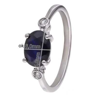 Pierścionek Ag 925 Szafir i diament CVD-3338-R-BS