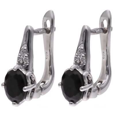 Kolczyki Ag 925 onyks z diamentem CVD-3365-E-OX