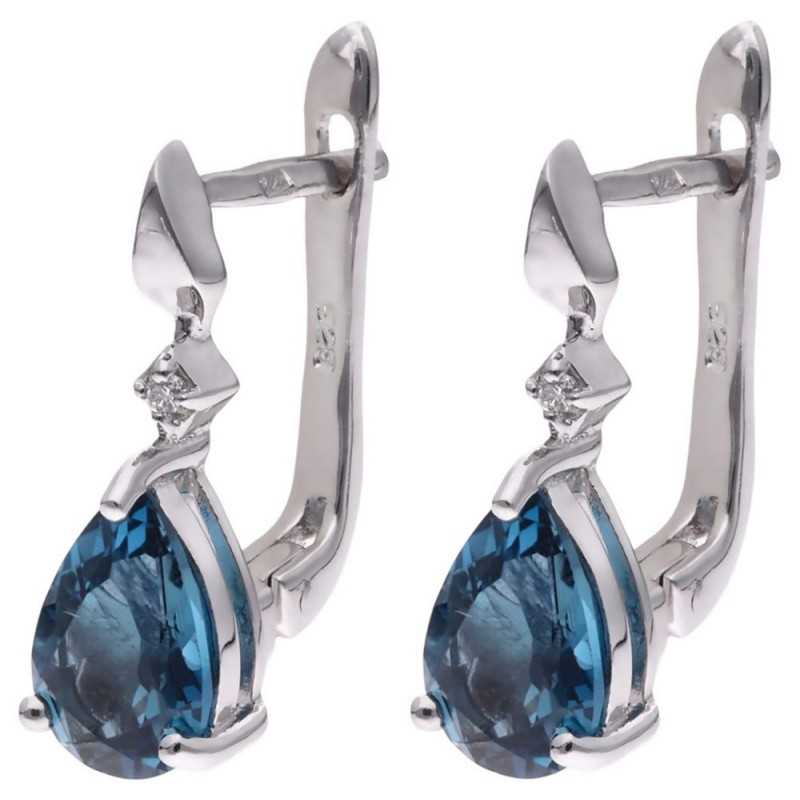 Kolczyki Ag 925 Topaz i diament CVD-3394-E-TLB