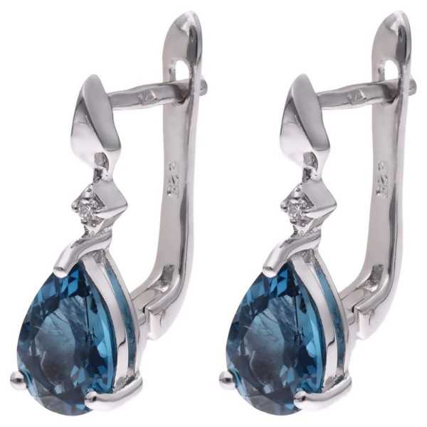 Kolczyki Ag 925 Topaz i diament CVD-3394-E-TLB