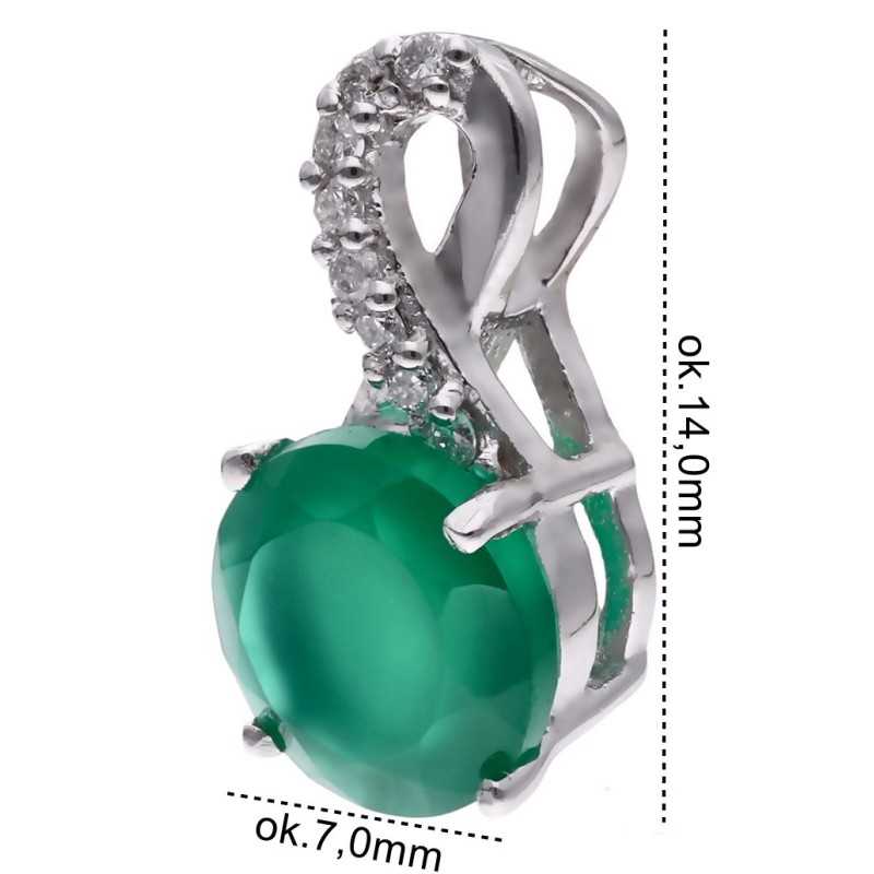 Zawieszka Ag 925 Agat z diamentem CVD-3441-P-AG