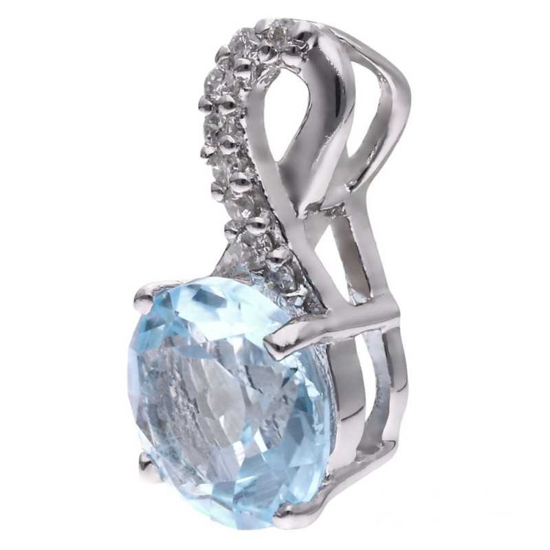 Zawieszka Ag 925 topaz z diamentem CVD-3441-P-BT