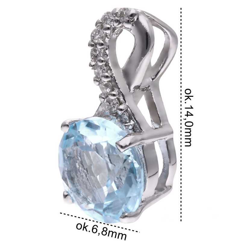 Zawieszka Ag 925 topaz z diamentem CVD-3441-P-BT