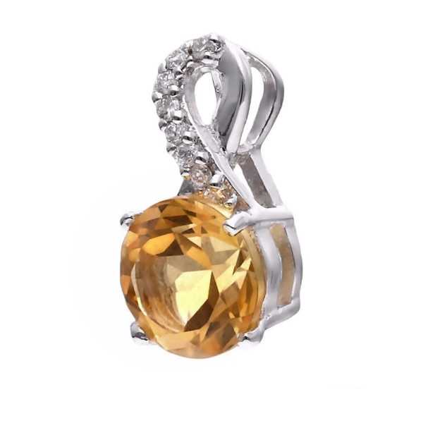 Zawieszka Ag 925 cytryn z diamentem CVD-3441-P-CI