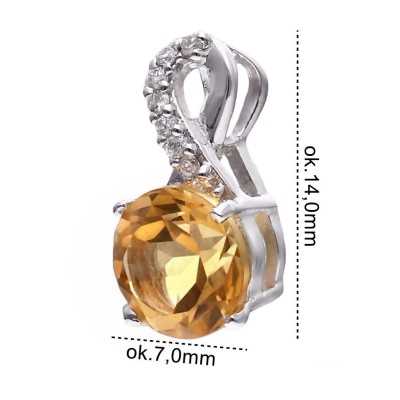 Zawieszka Ag 925 cytryn z diamentem CVD-3441-P-CI