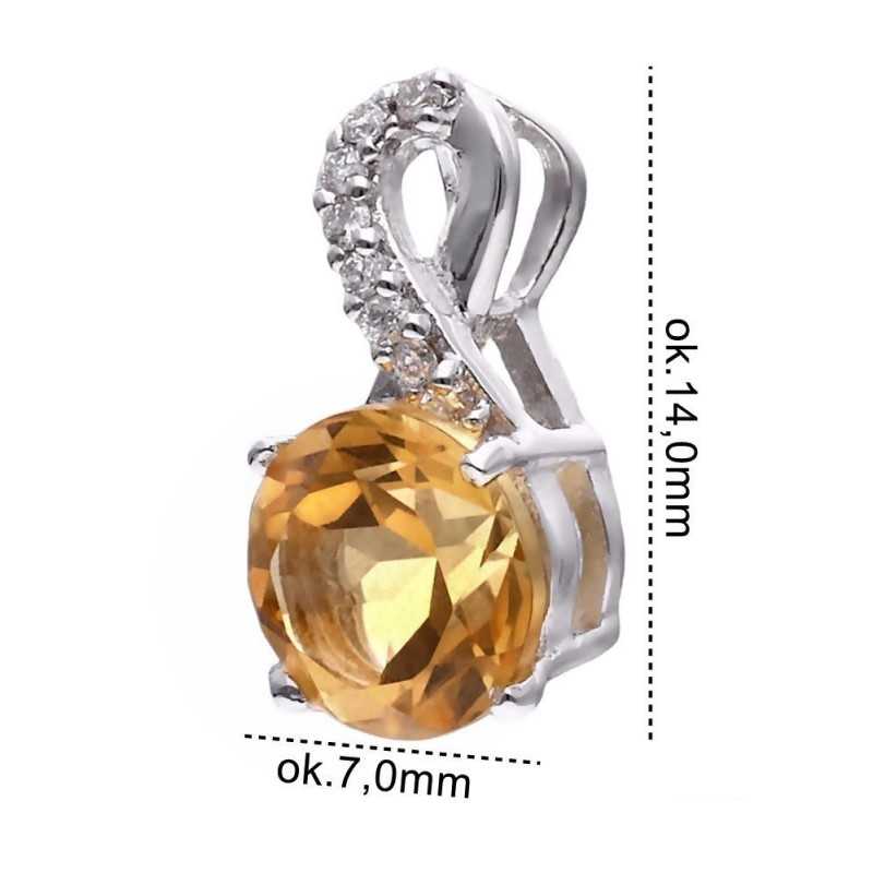 Zawieszka Ag 925 cytryn z diamentem CVD-3441-P-CI
