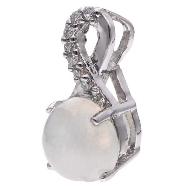 Zawieszka Ag 925 opal z diamentem CVD-3441-P-OP
