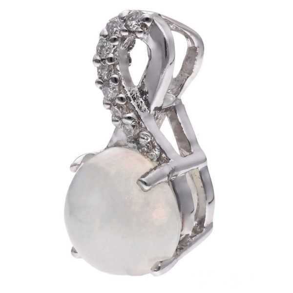 Zawieszka Ag 925 opal z diamentem CVD-3441-P-OP