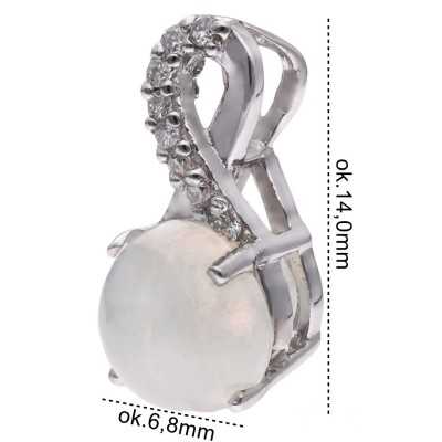 Zawieszka Ag 925 opal z diamentem CVD-3441-P-OP
