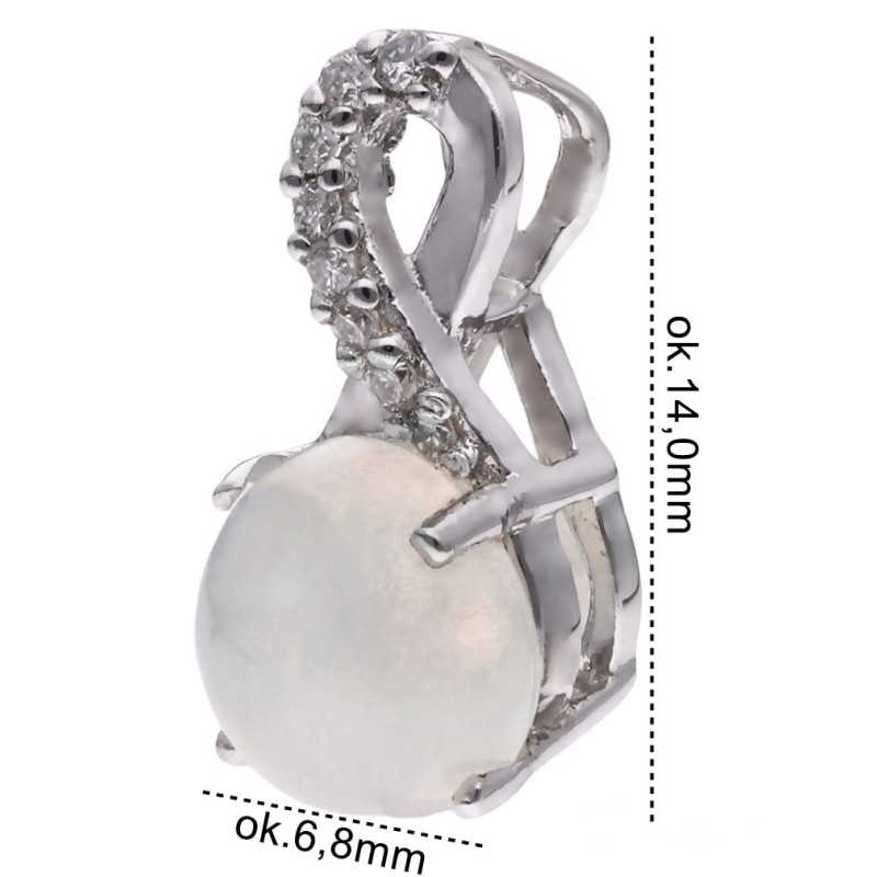 Zawieszka Ag 925 opal z diamentem CVD-3441-P-OP