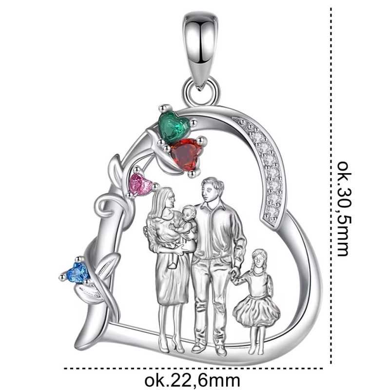 Srebrna zawieszka Ag 925 Serce rodzina IM0290724PR