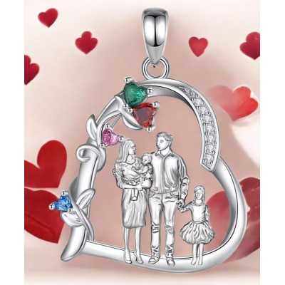 Srebrna zawieszka Ag 925 Serce rodzina IM0290724PR