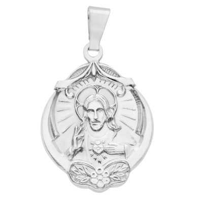 Srebrny medalik Jezus z otwartym sercem MED71