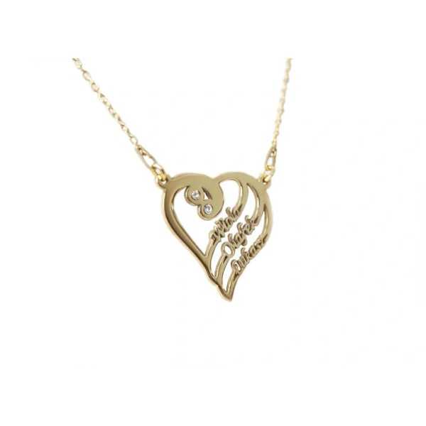 Naszyjnik Ag925 Serce z trzema imionami