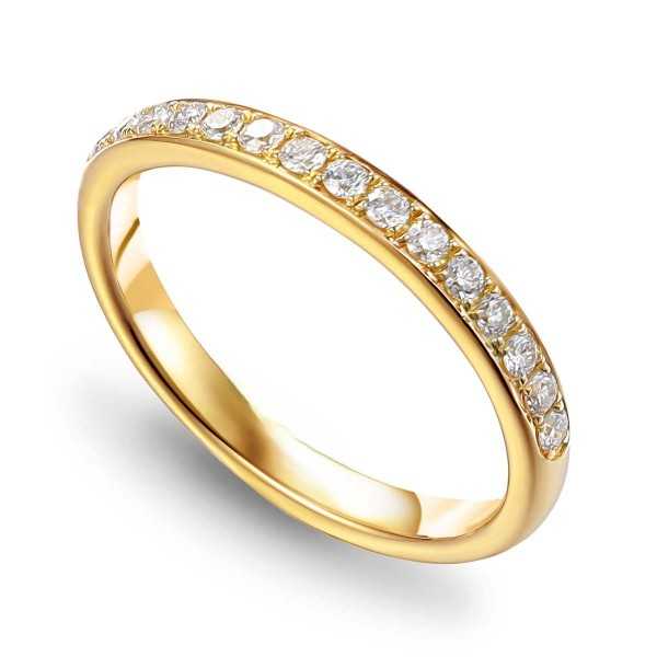 Obrączka złota au 585 z diamentami 0.22 ct