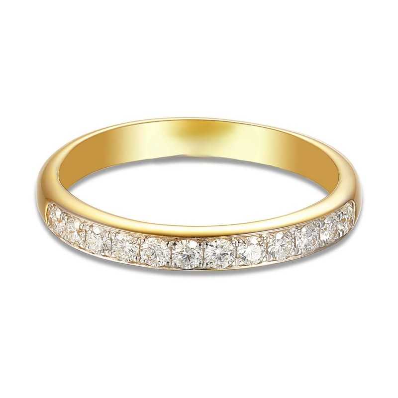Obrączka złota au 585 z diamentami 0.22 ct