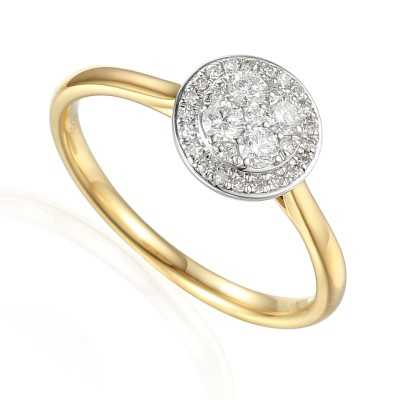 Pierścionek Au 585 z diamentami R61528YW r.12