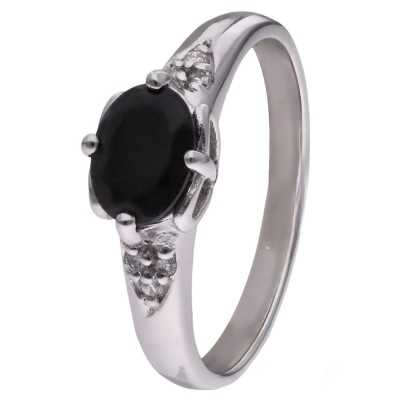 Pierścionek Ag 925 onyks z diamentem CVD-3365-R-OX