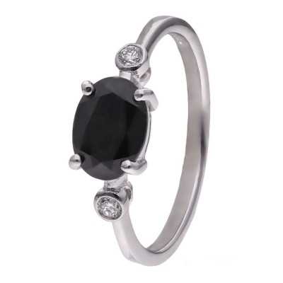 Pierścionek Ag 925 Onyks i diament CVD-3338-R-OX