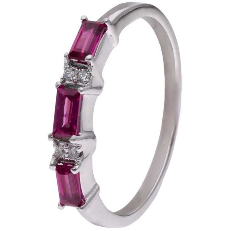 Pierścionek Ag925 rodolit i diament CVD-3151-R-ROD