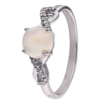 Pierścionek Ag 925 opal z diamentem CVD-3441-R-OP