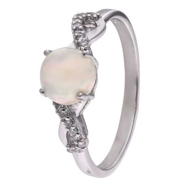 Pierścionek Ag 925 opal z diamentem CVD-3441-R-OP
