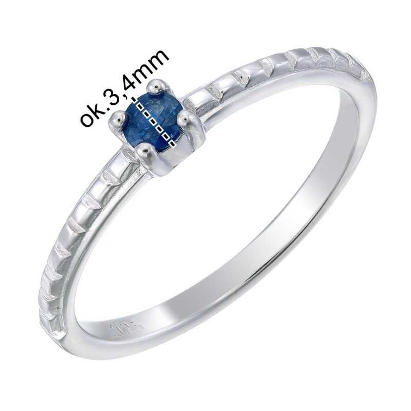 Pierścionek Ag925 Niebieski Szafir NA2235-R-NBS-WP