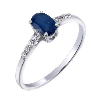 Pierścionek Ag 925 Niebieski Szafir 3799-R-NBS-WP