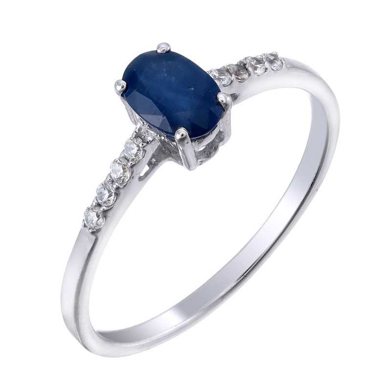 Pierścionek Ag 925 Niebieski Szafir 3799-R-NBS-WP