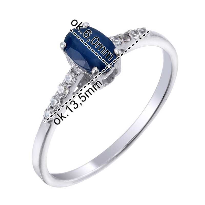 Pierścionek Ag 925 Niebieski Szafir 3799-R-NBS-WP