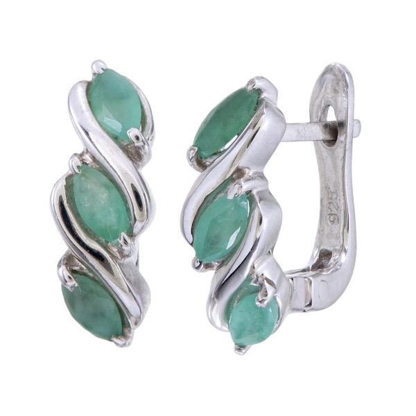 Kolczyki Ag 925 Zielony Szmaragd 3152-E-EM-WP