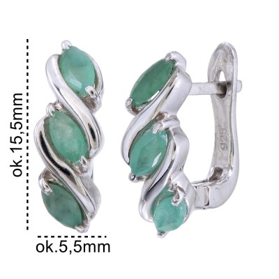 Kolczyki Ag 925 Zielony Szmaragd 3152-E-EM-WP