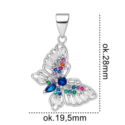 Zawieszka srebrna Ag925 rodowana motyl IM0420925PR