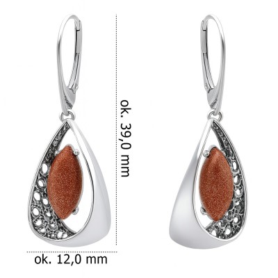 Kolczyki srebrne Ag 925 z kamieniem AR945POXE