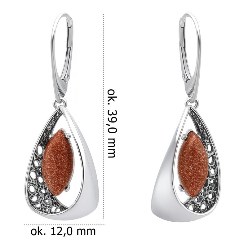 Kolczyki srebrne Ag 925 z kamieniem AR945POXE