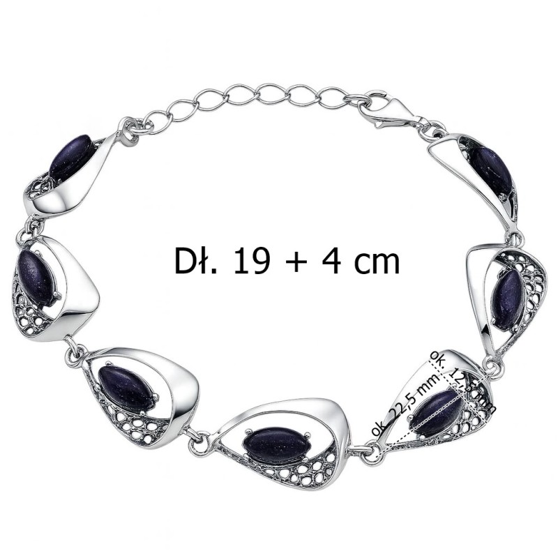 Bransoleta srebrna Ag 925 z kamieniem AR945NOXB