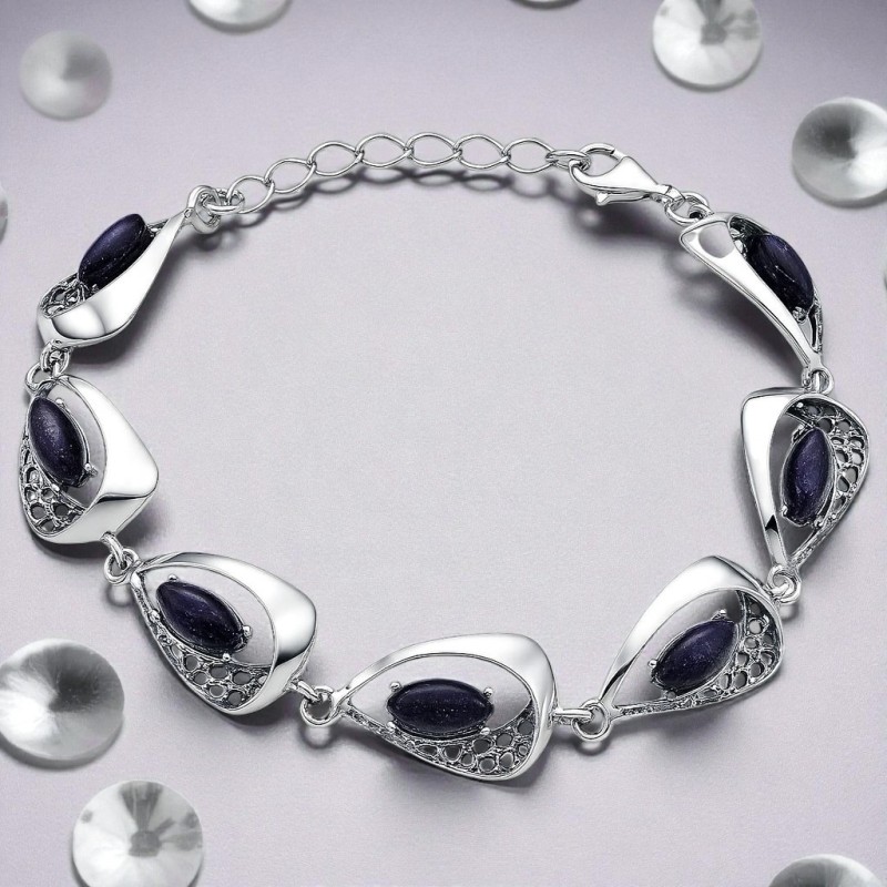 Bransoleta srebrna Ag 925 z kamieniem AR945NOXB