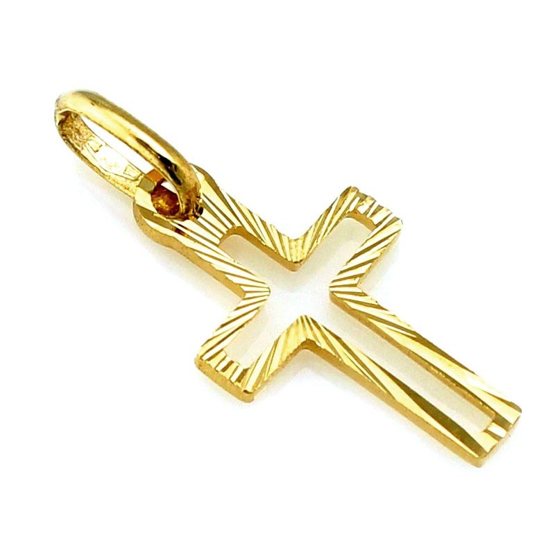 Krzyżyk złoty Au 585 diamentowany ZA_1481