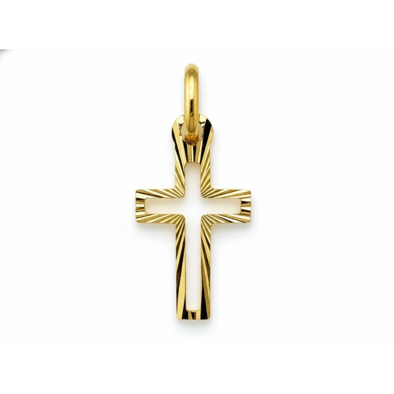 Krzyżyk złoty Au 585 diamentowany ZA_1481