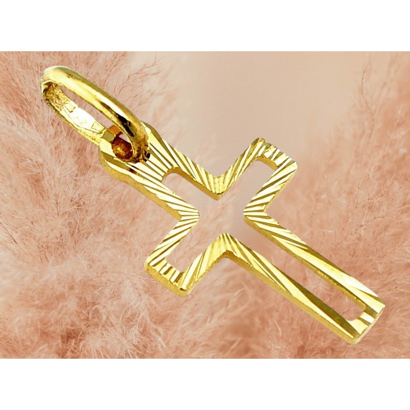 Krzyżyk złoty Au 585 diamentowany ZA_1481