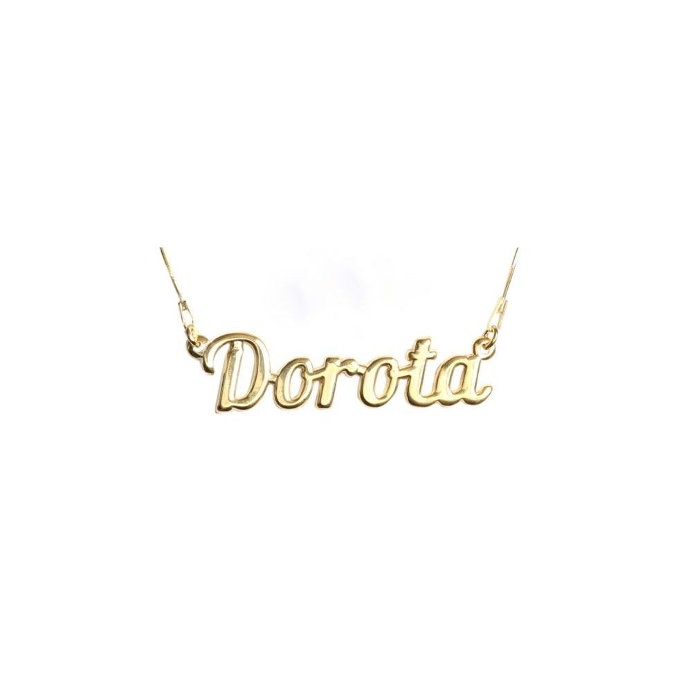 Naszyjnik srebrny pozłacany z imieniem Dorota