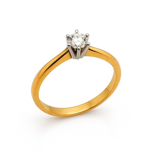 Pierścionek złoty Au 585 z brylantem 0.18ct