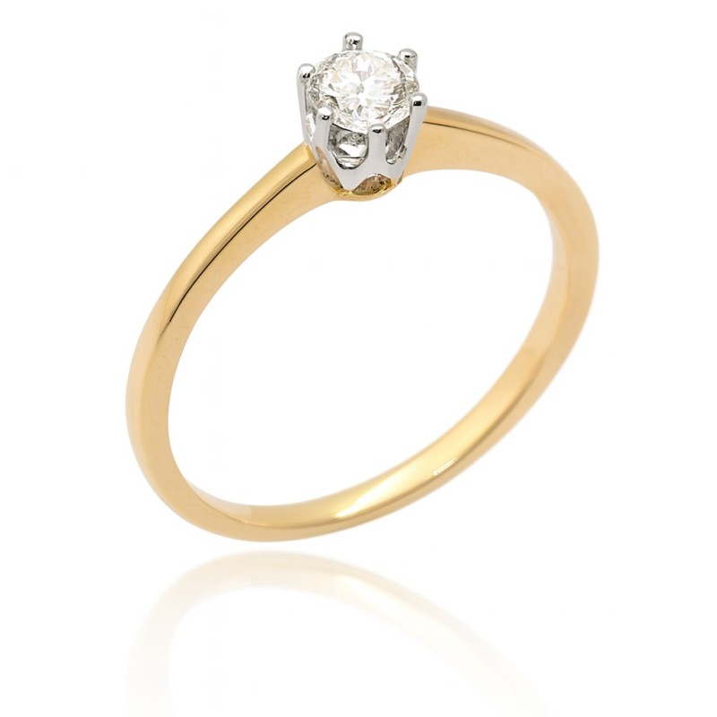 Pierścionek złoty Au 585 z diamentem 0.24ct