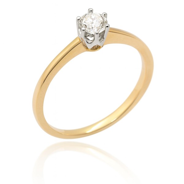 Pierścionek złoty Au 585 z diamentem 0.24ct