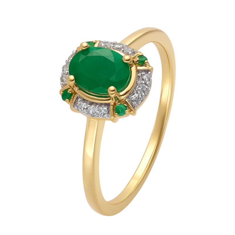 Pierścionek złoty Au 585 ze szmaragdem