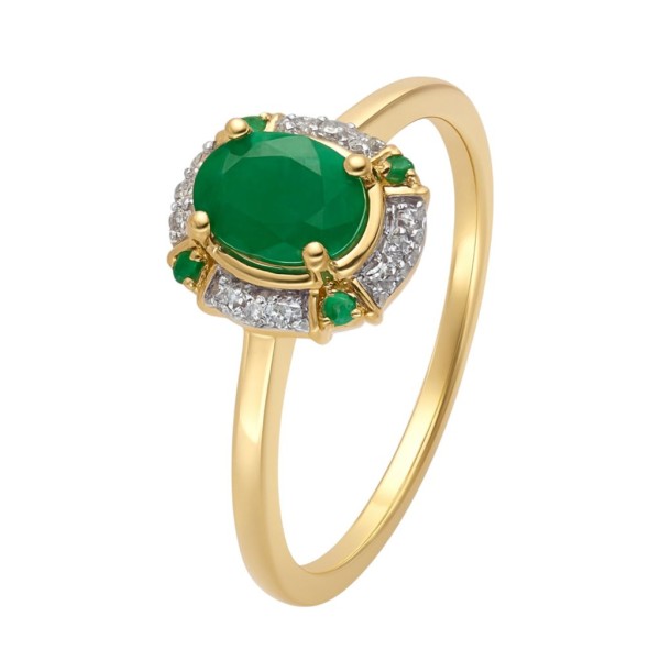 Pierścionek złoty Au 585 ze szmaragdem