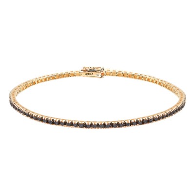 Bransoleta złota Au 585 z czarnymi diamentami